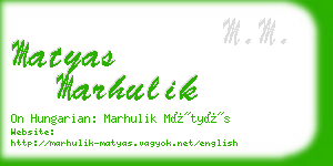 matyas marhulik business card